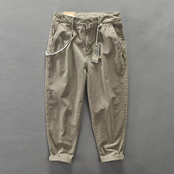 Wiaofellas 306 Men Fall Fashion Straight Cargo Pants Japan Style Mid Waist Casual Cotton Multi Pocket Male High Quality Wild Daily Trousers
